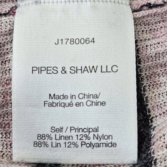 Veronica Beard Dean Pale Pink and Charcoal Stripe Linen Blend Sweater Size Small - Picture 15 of 16